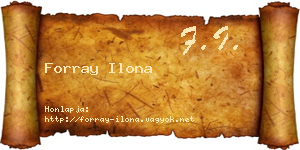 Forray Ilona névjegykártya