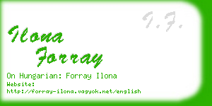 ilona forray business card